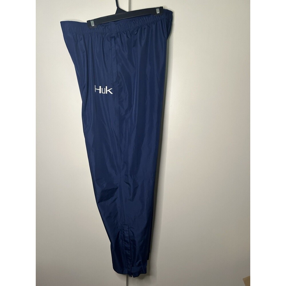 Huk Performance Fishing Rain Pants Mens XXL Navy Blue Waterproof Packable Gear - Picture 4 of 7